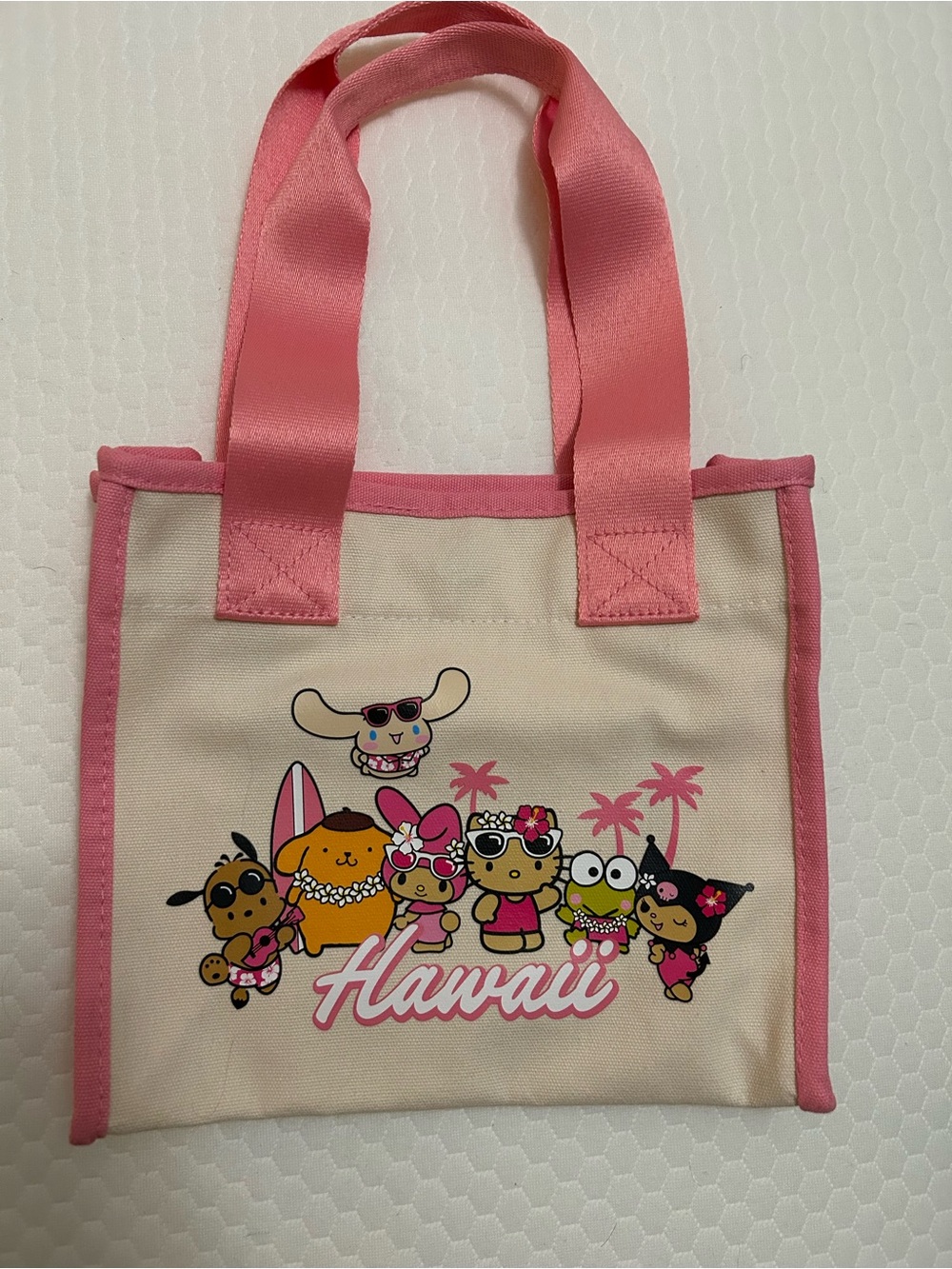Sanrio Pink Trim Hawaii Character Tote for Kids
